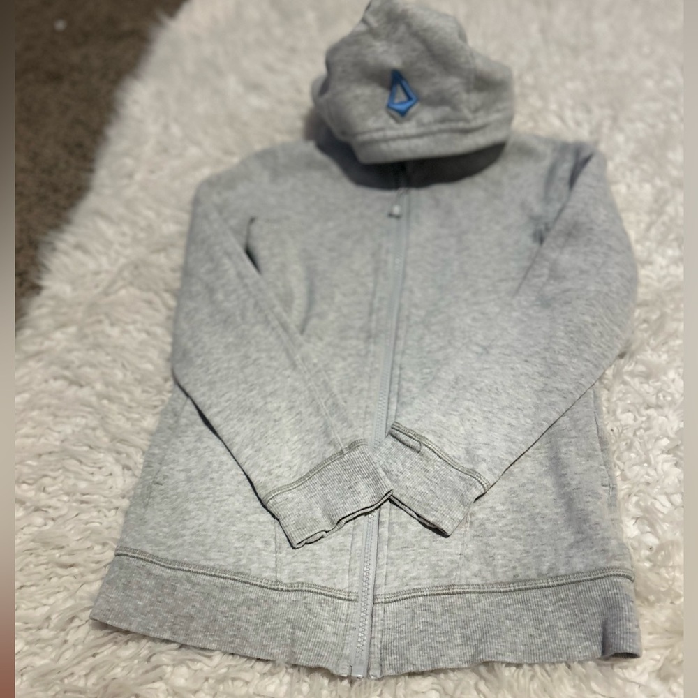 $19 sale Rare ivivva by lululemon full zip up grey size 7 0699 #3👠 EUC